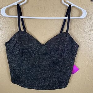 forever 21 stretchy sparkly bustier top